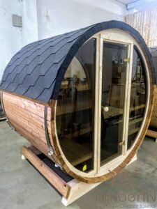 Outdoor barrel sauna mini small 2 4 persons (14)