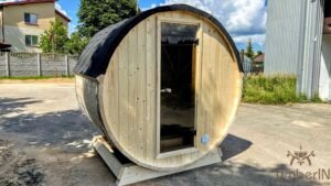 Outdoor barrel sauna mini small 2 4 persons 2
