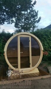 Outdoor barrel sauna mini small 2 4 persons (3)