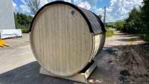 Outdoor barrel sauna mini small 2 4 persons (6)