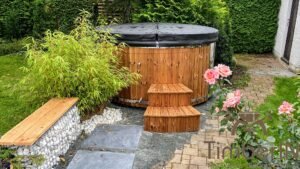 Wood fired hot tub with jets – TimberIN Rojal 2 9