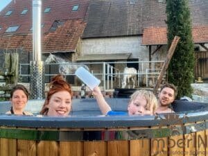 Wood fired hot tub with jets – TimberIN Rojal 3