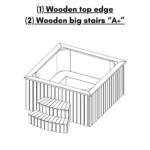 1 Wooden top edge 2 Wooden big stairs A