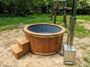 Fiberglass outdoor hot tub with external heater 22