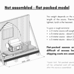 Not assembled – flat packed model outdoor sauna