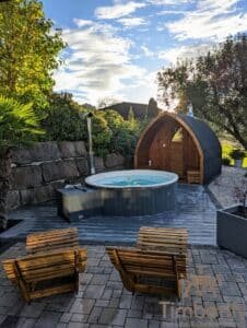 Outdoor garden sauna pod – iglu smart pellet or wood fired burning hot tub wpc – thermowood (4)