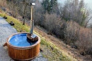 Outdoor jacuzzi hot tub wood fired 4 6 persons with snorkel burner (4)