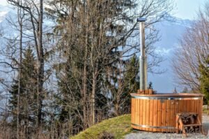 Outdoor jacuzzi hot tub wood fired 4 6 persons with snorkel burner (9)