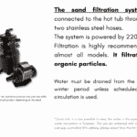 Sand filtration system for terrace hot tub