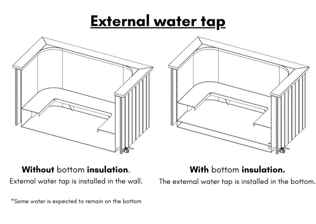 Square rectangular large hot tub water tap 2