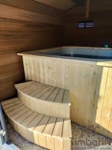 Square wooden hot tub 1