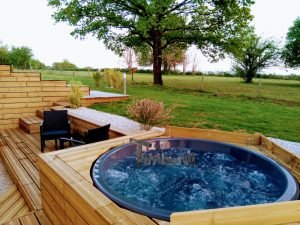 Wellness Hot Tub With External Wood Burner Sunken Model (3)