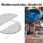 Wooden round edge instead of fiberglass Wooden lid for terrace hot tub