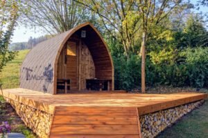 Outdoor garden sauna pod – iglu 3 4 scaled