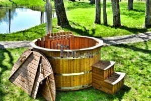 Wooden hot tub thermowood deluxe spa model 20