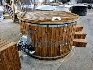 Electricity Heated Fiberglass Hot Tub With Thermowood Decoration 1