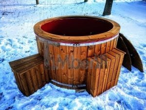 Electricity Heated Fiberglass Hot Tub With Thermowood Decoration (13)