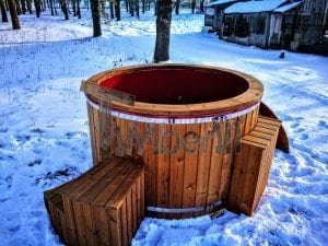 Electricity Heated Fiberglass Hot Tub With Thermowood Decoration (16)