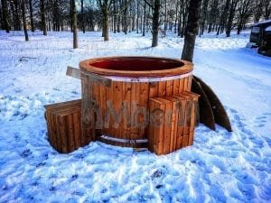 Electricity Heated Fiberglass Hot Tub With Thermowood Decoration (5)