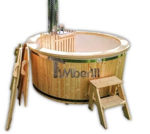 Round Wood Powered Hot Tub