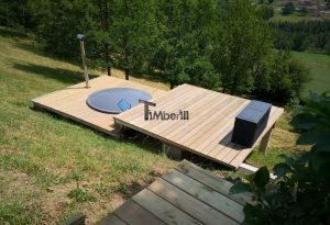 Wellness Hot Tub With External Wood Burner Integrated Terrace