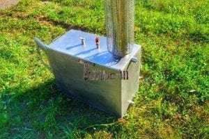 Wood fired hot tub squared heater with glass 5