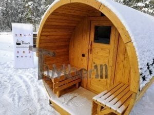 Barrel Garden Sauna With Canopy Terrace And Electric Heater (6)