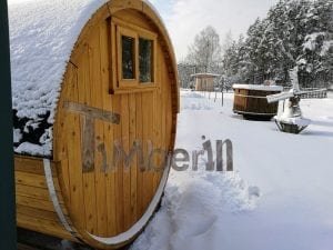 Barrel Garden Sauna With Canopy Terrace And Electric Heater (8)