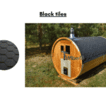 Black tiles for a barrel sauna