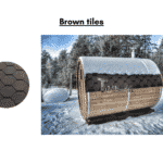 Brown tiles for a barrel sauna