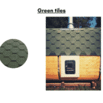 Green tiles for rectangular sauna