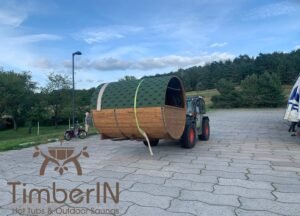 Outdoor barrel round sauna (1)