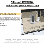 Recommended for 2 – 3 meter sauna room Cilindro 9 kW PC90 with an integrated control unit already included for rectangular sauna