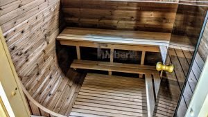 Rectangular barrel wooden outdoor sauna 12 1