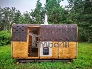 Rectangular wooden outdoor sauna 6