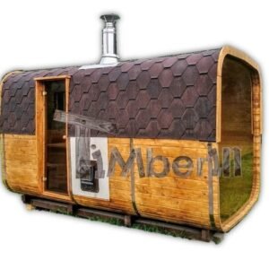 Outdoor wood burning sauna