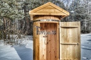 Outdoor shower with roof and door 8