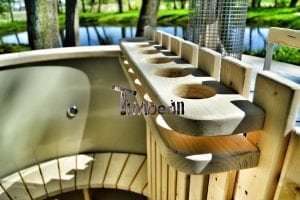 Wood fired hot tub for garden. Includes sand filtration 2 LED and wall insulation 6