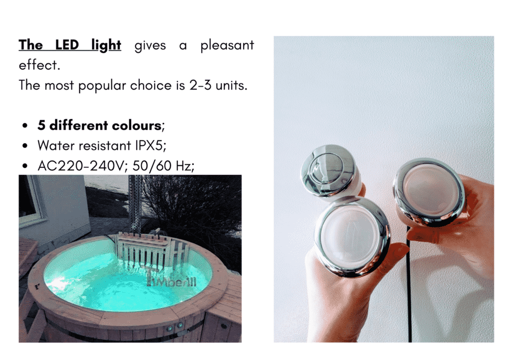Outdoor garden hot tub jacuzzi with polypropylene liner LED 2 15