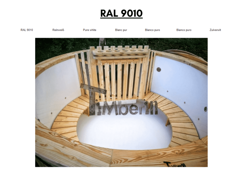 Outdoor garden hot tub jacuzzi with polypropylene liner White RAL 9010 19