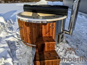 Wood fired hot tub with jets with external wood burner 4
