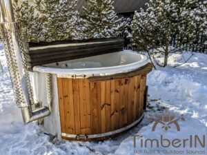 Wood fired hot tub with jets with integrated wood burner 2