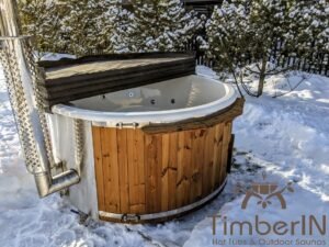 Wood fired hot tub with jets with integrated wood burner 3