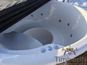 Wood fired hot tub with jets with integrated wood burner 5