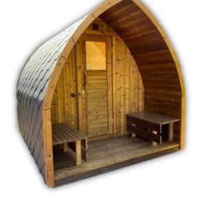 Outdoor wooden sauna pod – iglu