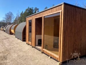 Outdoor modern sauna with a glass front (12)